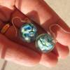 Lampwork-Perlen-Ohrringe türkis Blüten Bild 2