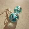 Lampwork-Perlen-Ohrringe türkis Blüten Bild 4