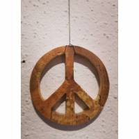 Peace-Zeichen aus Birkenholz 5cm groß Bild 1