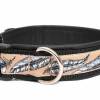Hundehalsband »Federn schwarz/beige« mit echtem Leder unterlegt aus der Halsbandmanufaktur von dogs & paw Bild 2