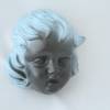 Wandmaske aus Keramik mit blauen Haaren Vintage Bild 3