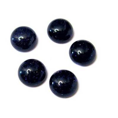 2 Stuck Blaufluss 14 mm rund Cabochon, Schmuckstein zum einfassen ankleben, ring Ohrstecker selber machen