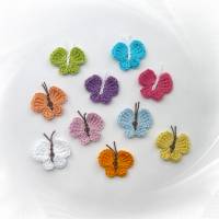 Schmetterlinge Mini Häkelapplikation zum Aufnähen in Wunschfarbe Bild 4