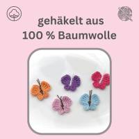 Schmetterlinge Mini Häkelapplikation zum Aufnähen in Wunschfarbe Bild 6