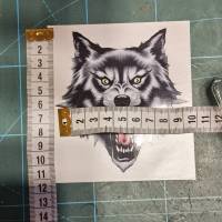 Aufkleber (Sticker) Wolfskopf in schwarz Bild 3