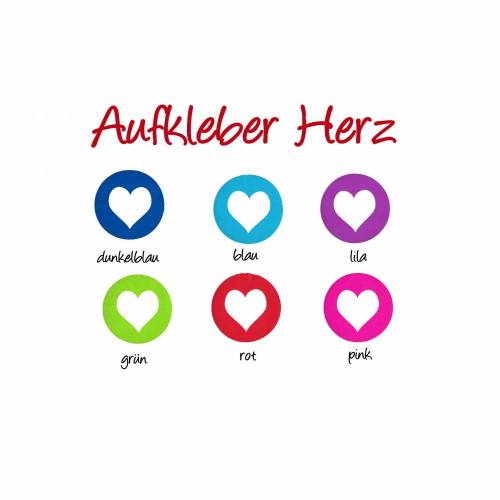 10 Aufkleber / Sticker MOTIV  Herz  Farbe wählbar