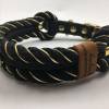 Hundehalsband, schwarz, gold, sehr edel, verstellbar mit Leder und Schnalle Bild 3