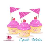 26 selbstklebende Cupcake Deko | Wimpel | Herzchen Bild 1
