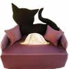 Katze auf Flieder Taschentuchsofa - Kosmetikbox - Bezug Bild 2