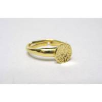 Ringrohling mit Klebeplatte  Silber 925 vergoldet, Ring mit Platte, Ring für Cabochon, Rohling Bild 1