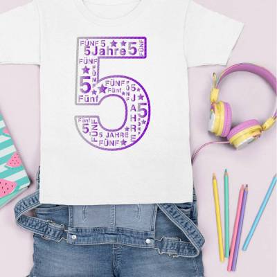 Bügelbild Geburtstagszahl klassisch – personalisiere dein Geburtstagsshirt, Zahl 1-9