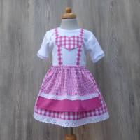 Pink-weißes Babydirndl, kariertes Taufkleid, Taufe in Bayern, Babybody im Trachtenstil, Kleid fürs Oktoberfest Bild 1