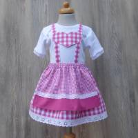 Pink-weißes Babydirndl, kariertes Taufkleid, Taufe in Bayern, Babybody im Trachtenstil, Kleid fürs Oktoberfest Bild 2