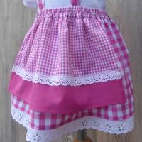 Pink-weißes Babydirndl, kariertes Taufkleid, Taufe in Bayern, Babybody im Trachtenstil, Kleid fürs Oktoberfest Bild 4