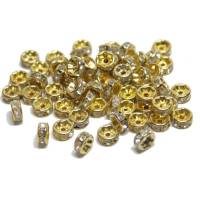 10 Strass Rondelle Spacer gold-kristall 6, 8 oder 10 mm Bild 1