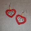 Ohrringe handgeklöppelt Holzbild Handarbeit Unikat Herzen Valentinstag Geschenk Oktoberfest Bild 3