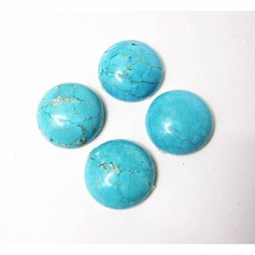 2 Türkis/Türkenit Cabochon 14 mm Edelstein Schmuckstein zum Kleben, Ring Ohrstecker selbst basteln