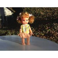 Kleine Puppe „Susi”, 16 cm, beweglich, 70er Jahre, Vintage, Puppen-Mädchen, Püppchen, doll, zöpfe, rote Haare, Spielzeug, Bild 1