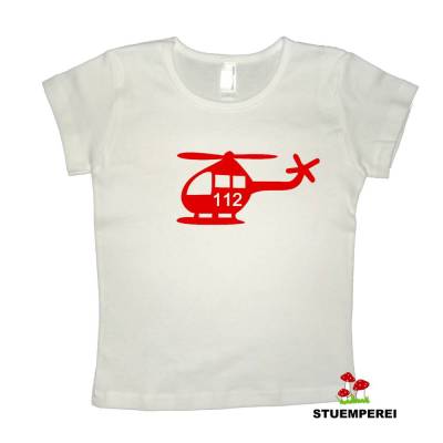 Bügelbild / Flockbügelbild HELI (Polizei oder Feuerwehr) Helikopter, Hubschrauber