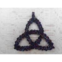 Kettenanhänger Keltischer Knoten handgeklöppelt schwarz gothic style Bild 1