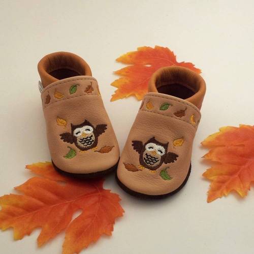 Krabbelpuschen/Krabbelschuhe Herbst Eule