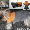 Hundepulli Hunde- Pullover Lachsorange Taupe Colorblocking gestrickt für einen kleinen Hund Kuschelwolle Lana Grossa Bild 9