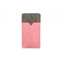 Handytasche aus Filz und rosa Kork, Maßanfertigung passend für dein Handy Bild 1