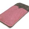 Handytasche aus Filz und rosa Kork, Maßanfertigung passend für dein Handy Bild 4