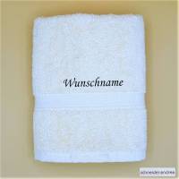 Handtuch mit WUNSCHNAME in KURSIVSCHRIFT bestickt Bild 1
