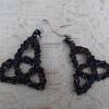 Ohrringe Keltischer Knoten handgeklöppelt Unikat schwarz multicolor  Handarbeit Geschenk für sie gothic style Bild 3