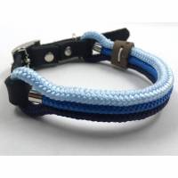 Hundehalsband aus Tau blau für kleine Hunde, verstellbar Bild 1
