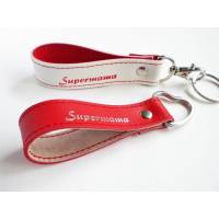 Schlüsselanhänger aus Leder "Supermama" zum Muttertag oder Geburtstag Bild 1