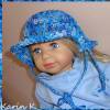 Sommer- Kurzponcho bzw. Rock mit Sonnenhut für ein Kleinkind Blau Hellblau Dunkelblau 100 % Baumwolle Bild 10
