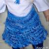 Sommer- Kurzponcho bzw. Rock mit Sonnenhut für ein Kleinkind Blau Hellblau Dunkelblau 100 % Baumwolle Bild 7