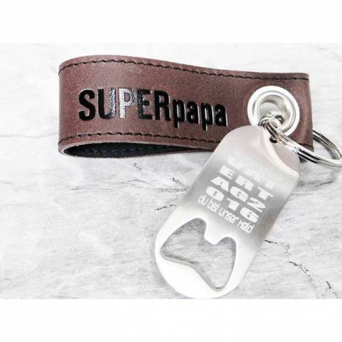 Vatertag Schlüsselanhänger "Superpapa" mit Flaschenöffner