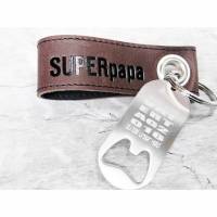 Vatertag Schlüsselanhänger "Superpapa" mit Flaschenöffner Bild 1