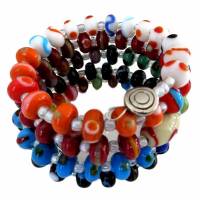 Spiralarmreif Farbenspiel in den schönsten Farben des Jahres Regenbogen Perlen mit Dots Bild 2