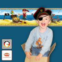 Kinderbordüre: Kleiner Pirat | optional selbstklebend - 15 cm Höhe Bild 1
