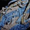 Maritimes Sitzkissen Kissenhülle Stuhlauflage gehäkelt Lieferumfang: mit Innenkissen (Füllung: 300 Gramm Mischfedern) Jeansblau Taupe Rehbraun Bild 8