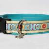 Hundehalsband »Eastwind« türkis mit echtem Leder unterlegt aus der Halsbandmanufaktur von dogs & paw Bild 2