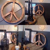 Peace-Zeichen angeflammt aus Holz, verschiedene Größen wählbar!  Bild 1