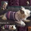 Pullover in Purpur Fuchsia Taupe für kleine Hunde Colorblocking Zopfmuster- Pulli Tunika Bild 10