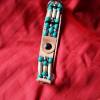 Hundehalsband naturfarbend, mit Howlith-Perlen im indianischem Stil (HH 12) Bild 2