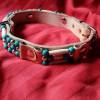 Hundehalsband naturfarbend, mit Howlith-Perlen im indianischem Stil (HH 12) Bild 3