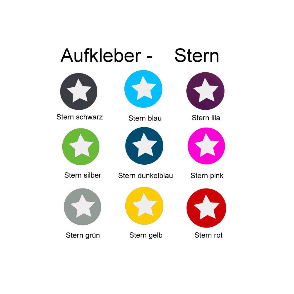 10 Aufkleber / Sticker MOTIV Stern - Farbe wählbar