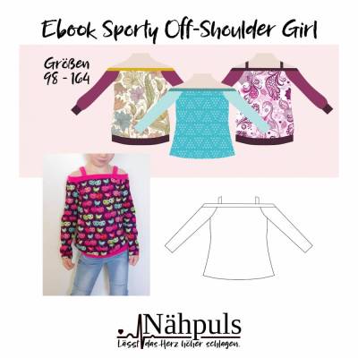 Ebook Sporty Off-Shoulder Girl Gr. 98 - 164