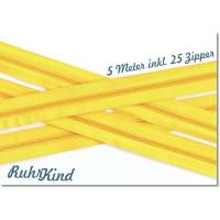 5m Endlosreißverschluss 3mm +25 Zipper Gelb Bild 1