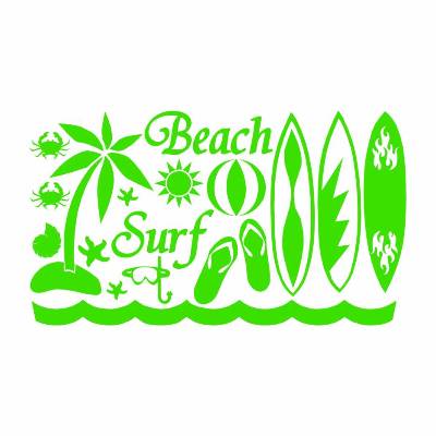 Bügelbild / Flockbügelbild SET - Beach