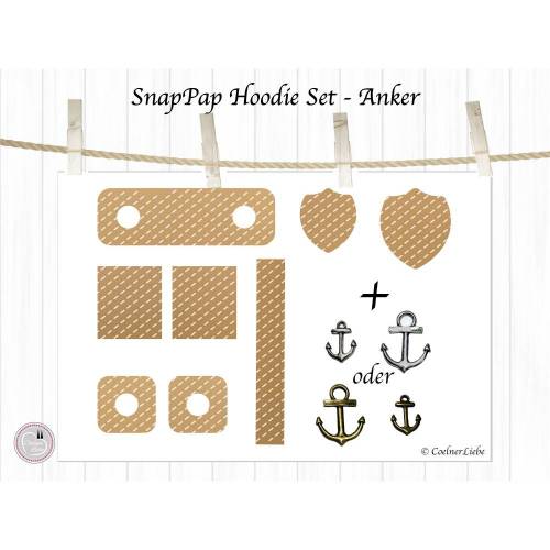 Labels aus SnapPap, Hoodie Set Anker