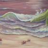 Acrylgemälde "Meerjungfrau am Strand" - Kunst Meer Nixe Bild Leinwand Malerei 80cmx80cm Bild 3